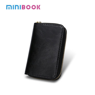 GENUINE LEATHER Accordion Card Wallet for Men Short Front Pocket Organ Card Holder