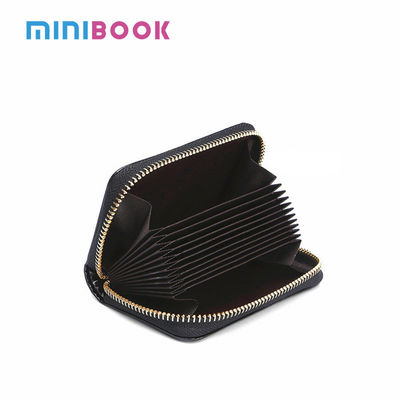 GENUINE LEATHER Accordion Card Wallet for Men Short Front Pocket Organ Card Holder