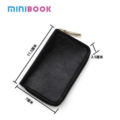 GENUINE LEATHER Accordion Card Wallet for Men Short Front Pocket Organ Card Holder