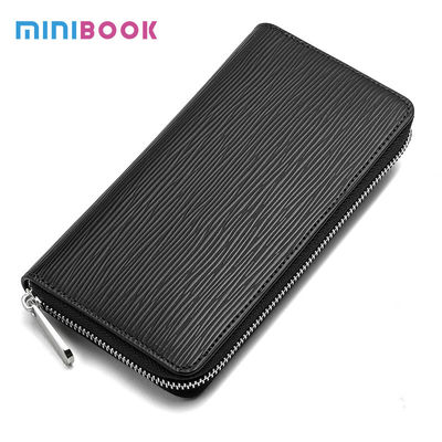 Multi-Function Passport Card Holder Genuine Leather Zipper Long Wallet for Men and Women