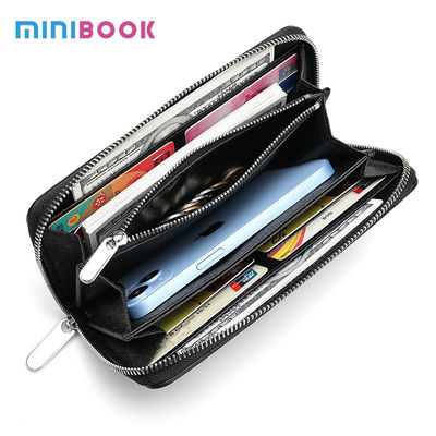 Multi-Function Passport Card Holder Genuine Leather Zipper Long Wallet for Men and Women