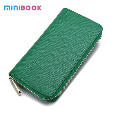 Multi-Function Passport Card Holder Genuine Leather Zipper Long Wallet for Men and Women