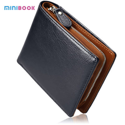 OEM/ODM First Class Wallet Artisan Handmade Small Folding Card Holder with Zipper