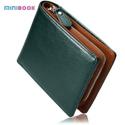 OEM/ODM First Class Wallet Artisan Handmade Small Folding Card Holder with Zipper