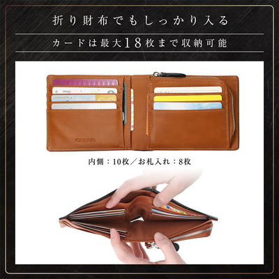 OEM/ODM First Class Wallet Artisan Handmade Small Folding Card Holder with Zipper