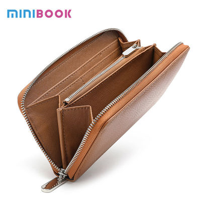 Availiable Genuine Pebble Leather Coin Purses Custom Long Zipper Wallet for Men Women