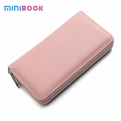 Availiable Genuine Pebble Leather Coin Purses Custom Long Zipper Wallet for Men Women