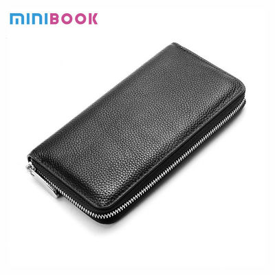 Availiable Genuine Pebble Leather Coin Purses Custom Long Zipper Wallet for Men Women
