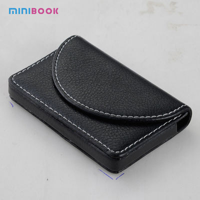 Custom Logo Minibook Vegan Leather Cards Case Wallet Waterproof Zipper Hasp Closure