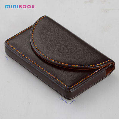 Custom Logo Minibook Vegan Leather Cards Case Wallet Waterproof Zipper Hasp Closure