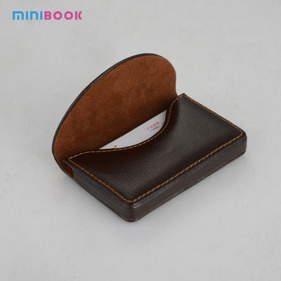 Custom Logo Minibook Vegan Leather Cards Case Wallet Waterproof Zipper Hasp Closure
