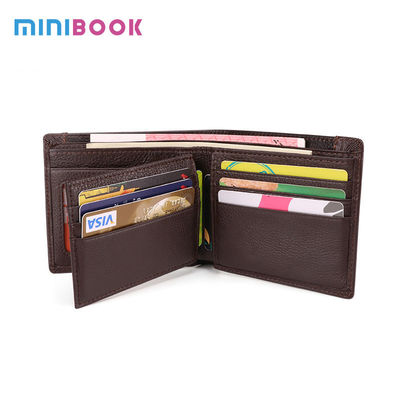 Multi Card Holder Business Retro Genuine Leather Men's RFID Blocking Anti-theft Wallet