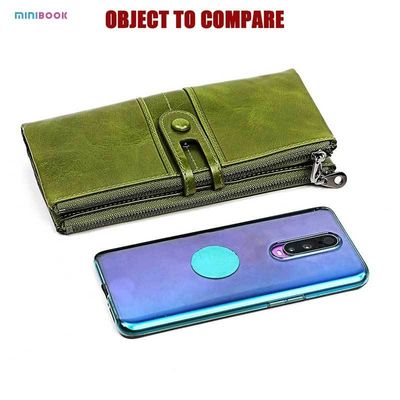 Gender Women Minibook Oil Wax Genuine Leather Wallet with Multi Card Slot and OEM/ODM