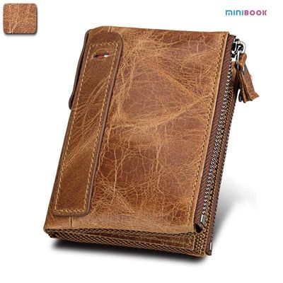 Polyester Lining Material Anti-Theft Business Short Credit Card Holder Wallet for Men