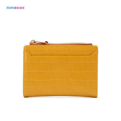Women's Short Wallet with Ins Style Croc Skin and Polyester Lining in Crocodile Grain