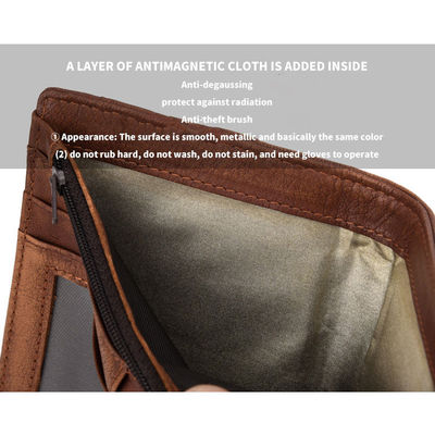 Short Wallet Rfid Genuine Crazy Horse Leather Wallet Leather Credit Card Holder for Men