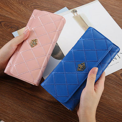 Custom Logo Ladies Long Wallet Fashion Large Capacity Pu Leather Card Holder Clutch Bag