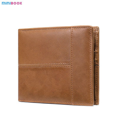Men's Genuine Leather RFID Blocking Wallet Minimalist Crazy Horse Slim Credit Card Holder