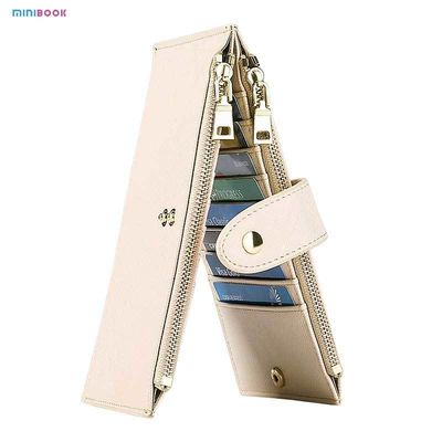 PU Saffiano Leather Long CardSlot Money Case Multi-Function RFID Blocking Bifold Wallet