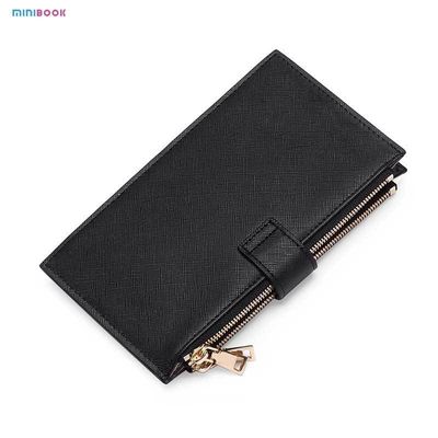 PU Saffiano Leather Long CardSlot Money Case Multi-Function RFID Blocking Bifold Wallet