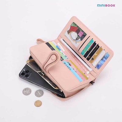 Women's Clutch Wallets with Multiple Colors Long Zipper Money Pocket and Card Holder