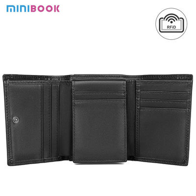 Sample Custom Men's Black Credit Card Holder Minimalist Small Wallet with Snap Pocket