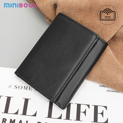 Sample Custom Men's Black Credit Card Holder Minimalist Small Wallet with Snap Pocket