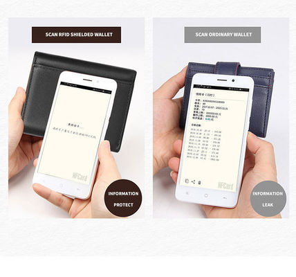 Sample Custom Men's Black Credit Card Holder Minimalist Small Wallet with Snap Pocket