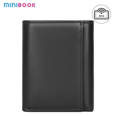 Sample Custom Men's Black Credit Card Holder Minimalist Small Wallet with Snap Pocket