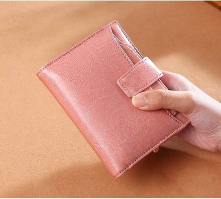 Minibook Oil Wax Leather Vintage Wallet for Women Short Genuine Leather Coin Purse