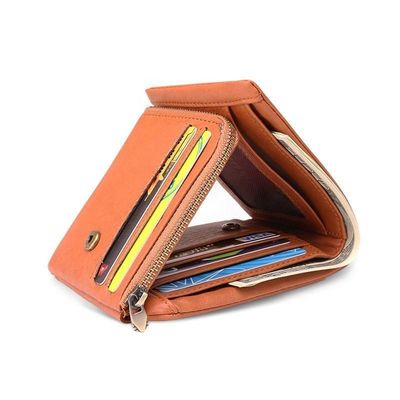 Anti-Theft Minibook Men'S Genuine Leather Wallet With RFID Technology And Small Purse