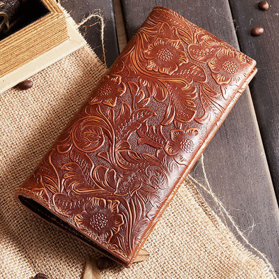 Daily Life Wallet Length Long Women Leather Wallet With Clear PVC Windows And Material