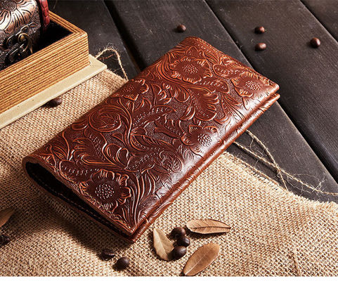 Daily Life Wallet Length Long Women Leather Wallet With Clear PVC Windows And Material