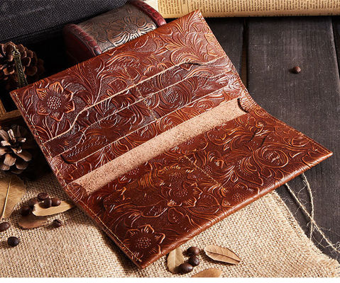 Daily Life Wallet Length Long Women Leather Wallet With Clear PVC Windows And Material