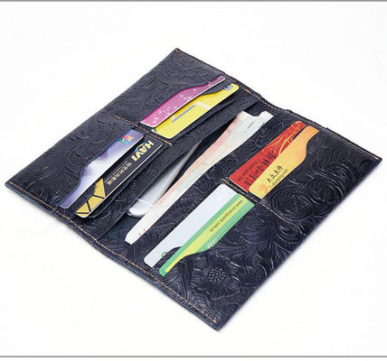 Daily Life Wallet Length Long Women Leather Wallet With Clear PVC Windows And Material
