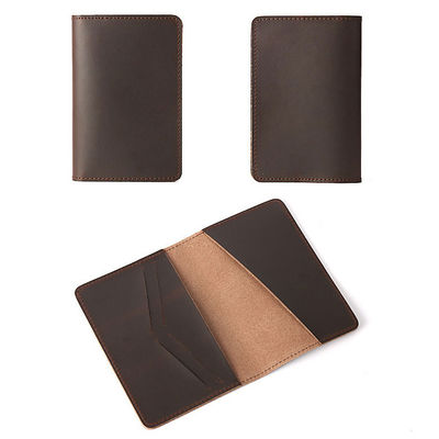 Custom Genuine Leather Passport Wallets Holder For Men Women Vintage Style 4 Card Slot