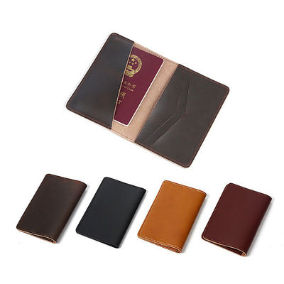 Custom Genuine Leather Passport Wallets Holder For Men Women Vintage Style 4 Card Slot