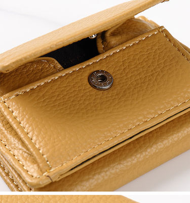 Solid Color Women's Mini Credit Card Holder Leather Coin Purse Wallet For Daily Life