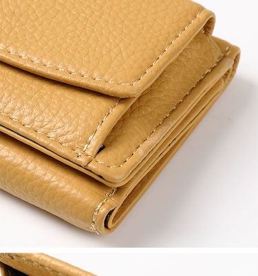 Solid Color Women's Mini Credit Card Holder Leather Coin Purse Wallet For Daily Life