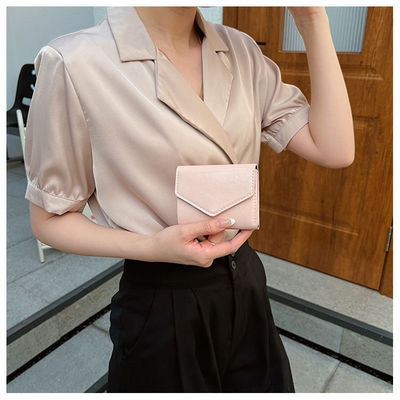 Availiable Women's Leather Card Wallet Holders with Coin Purse and Short Wallet Length