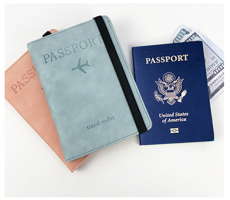 Open Pattern Type Combo Passport Holder Travel Wallet RFID Blocking PU Leather Case Cover with Clear Window