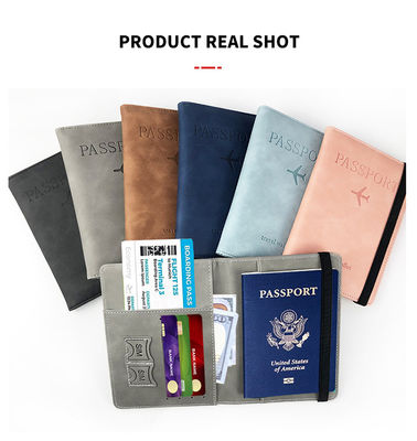 Open Pattern Type Combo Passport Holder Travel Wallet RFID Blocking PU Leather Case Cover with Clear Window