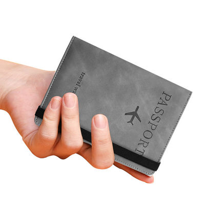 Open Pattern Type Combo Passport Holder Travel Wallet RFID Blocking PU Leather Case Cover with Clear Window