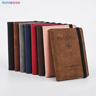 Vintage Business Passport Covers Holder Multi-Function ID Bank PU Leather Wallet Case