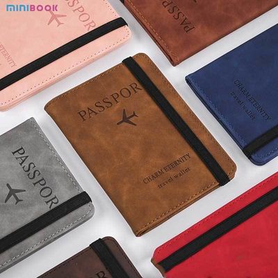 Vintage Business Passport Covers Holder Multi-Function ID Bank PU Leather Wallet Case