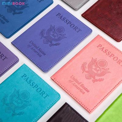 2023 USA Passport Holder Sleeve Custom Logo for Personalized Traveling in PU Leather