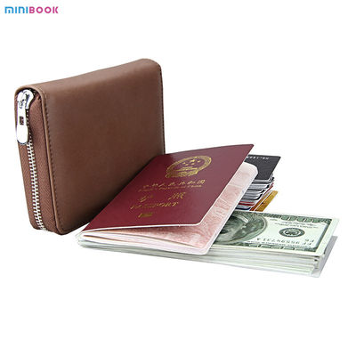 Custom Logo Genuine Leather Rfid Wallet with RFID Blocking and ID Card Holder