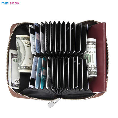 Custom Logo Genuine Leather Rfid Wallet with RFID Blocking and ID Card Holder