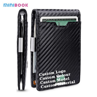 Minibook Rfid Clip Carbon Fiber Wallet Clip Card Holder for Organizing Business Cards