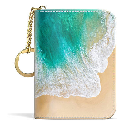 Custom Printing Wallet Mobile Credit Card Holder with Keychain and Portefeuille Femme